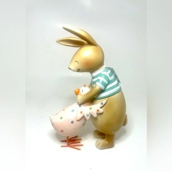 BNWT GANZ Friends Easter Bunny Figurine Hugging Chick - Picture 2 of 6